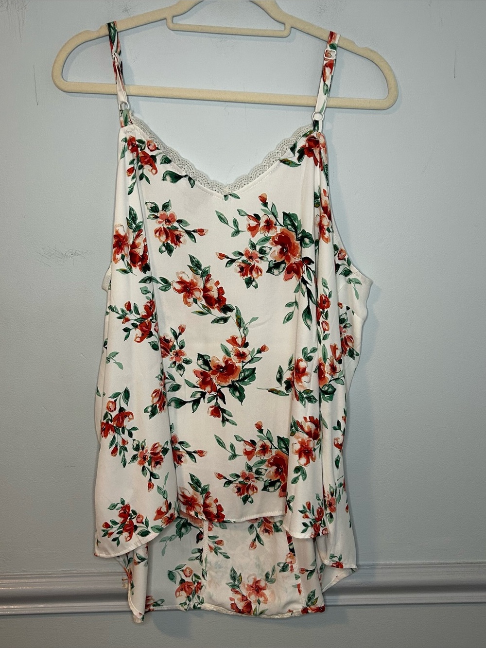 Torrid White & Orange Floral Georgette Lace Cami Size 2X - Picture 5 of 10